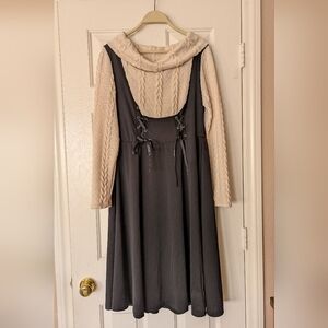 Fantasy Cottagecore Style Peasant Sweater Dress | Size Large 12